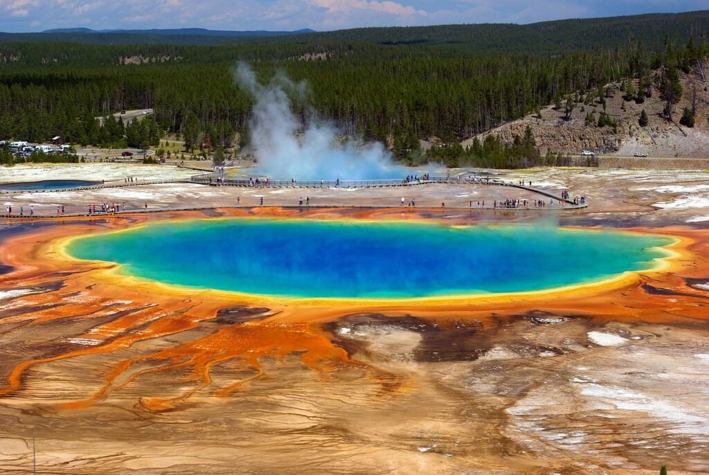 Grand Prismatic Spring on a Road Trip
